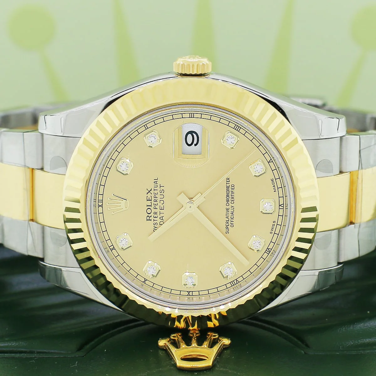 UNWORN Rolex Datejust II 2-Tone18K Yellow Gold & Stainless Factory Champagne Diamond Dial 41MM Automatic Mens Oyster Watch 116333 w/BoxPapers - Image 3