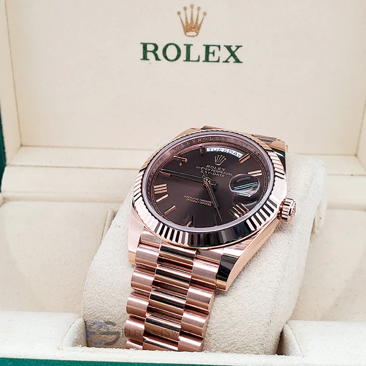 Unworn Rolex Day-Date 40 President Rose Gold Chocolate Dial 228235 Watch Box Papers 2022 - Image 5