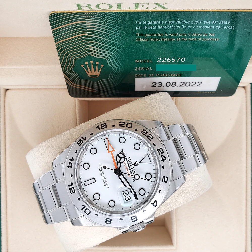 Unworn Rolex Explorer II 42mm Polar White Dial Stainless Steel Oyster Watch 226570 Box Papers - Image 3
