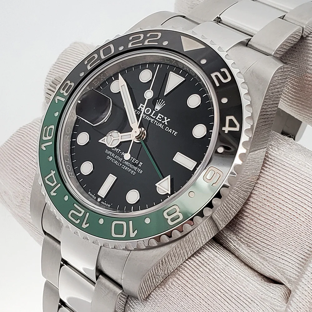 Unworn Rolex GMT-Master II 40mm "Sprite" Green and Black Ceramic Bezel Steel Oyster Watch 126720VTNR 2023 Box Papers - Image 2