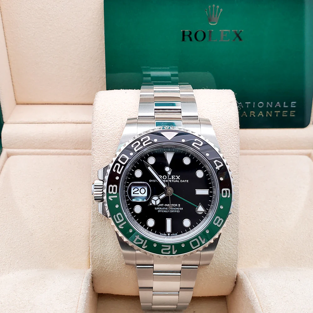 Unworn Rolex GMT-Master II 40mm "Sprite" Green and Black Ceramic Bezel Steel Oyster Watch 126720VTNR 2023 Box Papers - Image 3