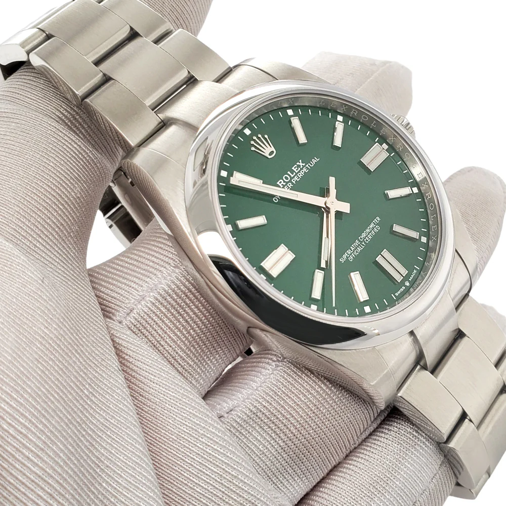 Unworn Rolex Oyster Perpetual 41mm 124300 Green Index Dial Watch 2022 Box Papers - Image 2