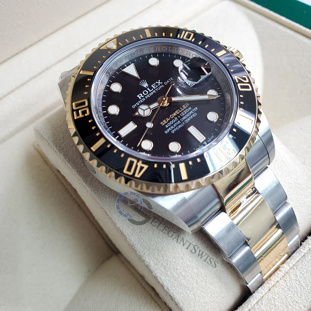 Unworn Rolex Sea-Dweller 43mm Black Dial Yellow Gold Steel Watch 126603 Box Papers - Image 3