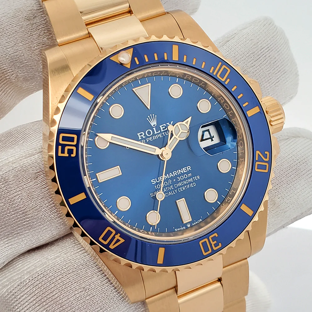 Unworn Rolex Submariner Date 41mm 126618LB 18K Yellow Gold Blue Dial Watch 2022 Box Papers - Image 2