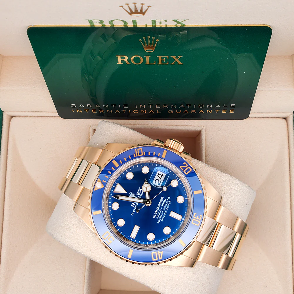 Unworn Rolex Submariner Date 41mm 126618LB 18K Yellow Gold Blue Dial Watch 2022 Box Papers - Image 3