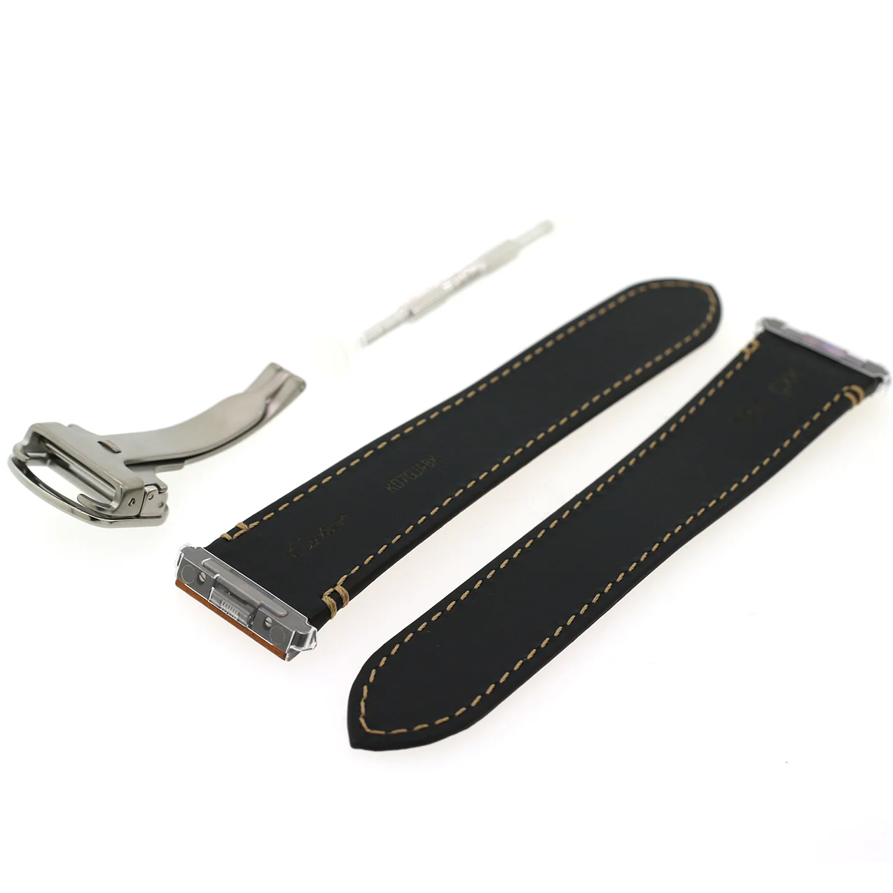 UNWORN Santos de Cartier Brown Leather Strap with Deployment Buckle - Image 2