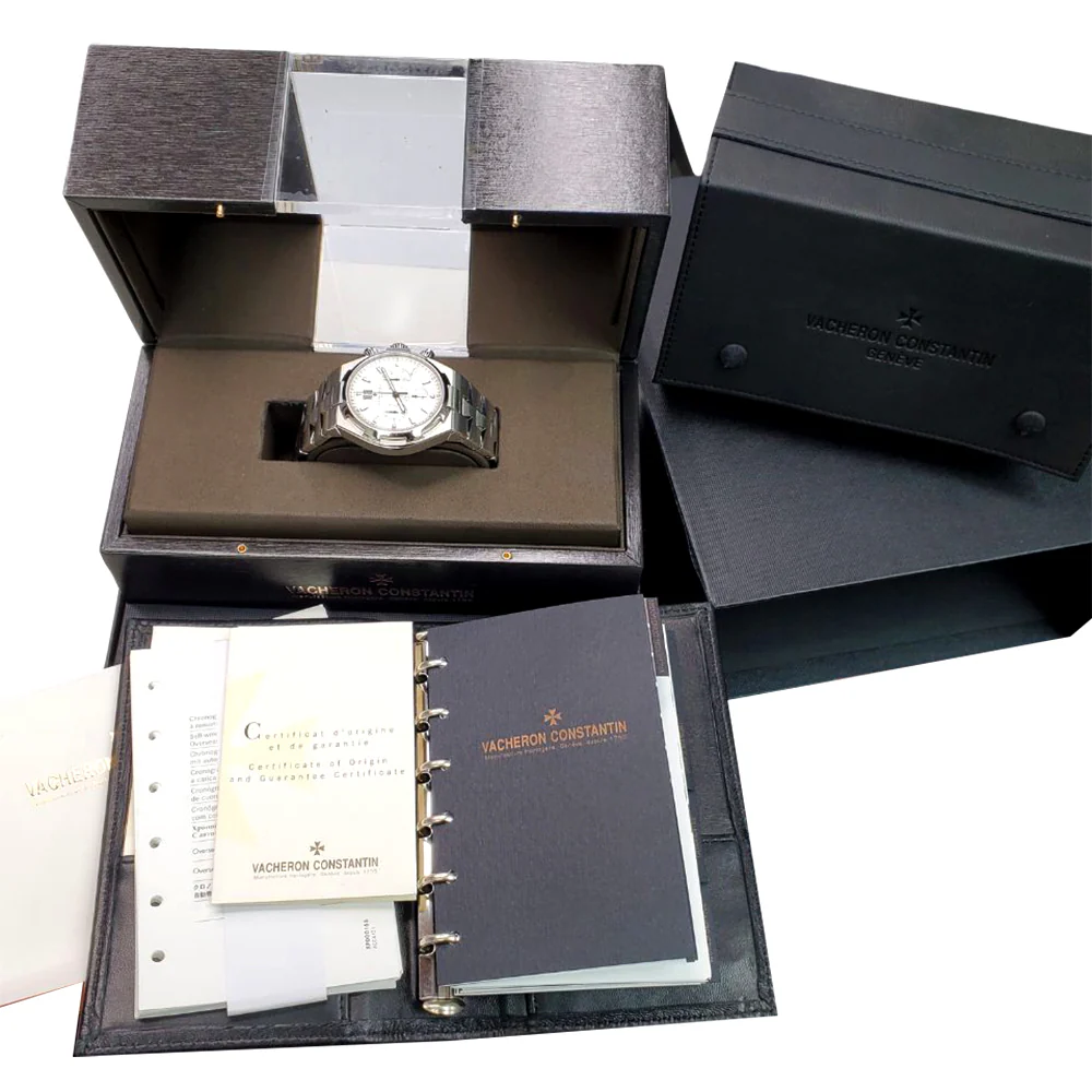 Vacheron Constantin Overseas 42mm Silver Dial Chronograph Steel Watch 49150 Box Papers - Image 3