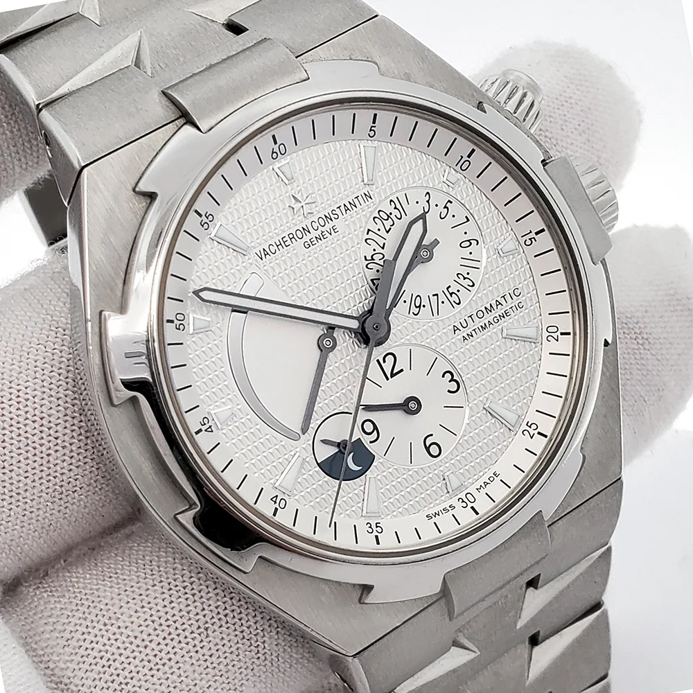 Vacheron Constantin Overseas Dual Time 42mm Chronograph Steel Watch 47450 - Image 2
