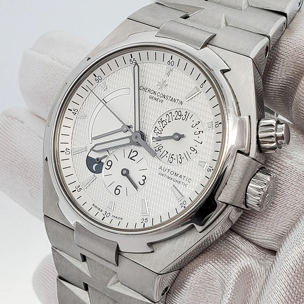 Vacheron Constantin Overseas Dual Time 42mm Chronograph Steel Watch 47450 Box Papers - Image 3
