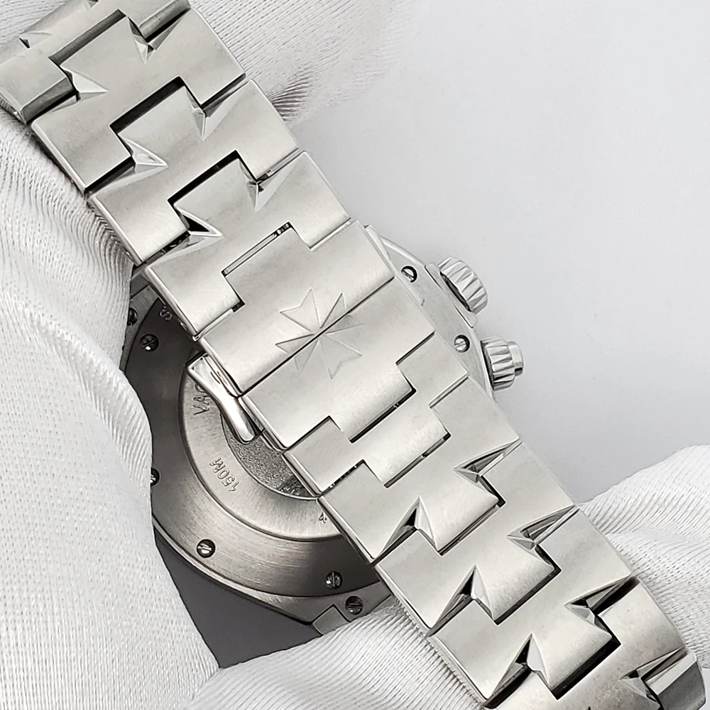 Vacheron Constantin Overseas Dual Time 42mm Chronograph Steel Watch 47450 Box Papers - Image 8