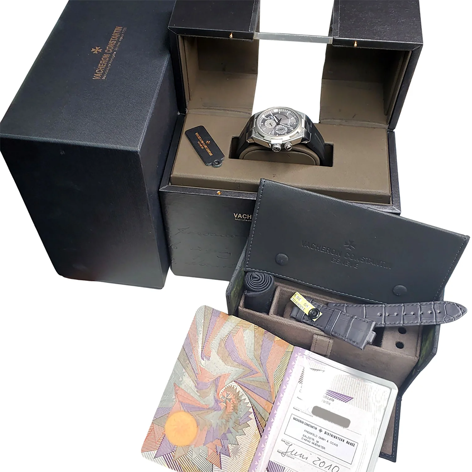 Vacheron Constantin Overseas Dual Time 42mm Slate Grey Dial Titanium Bezel 47450/000W/9511 Watch Box Papers - Image 2