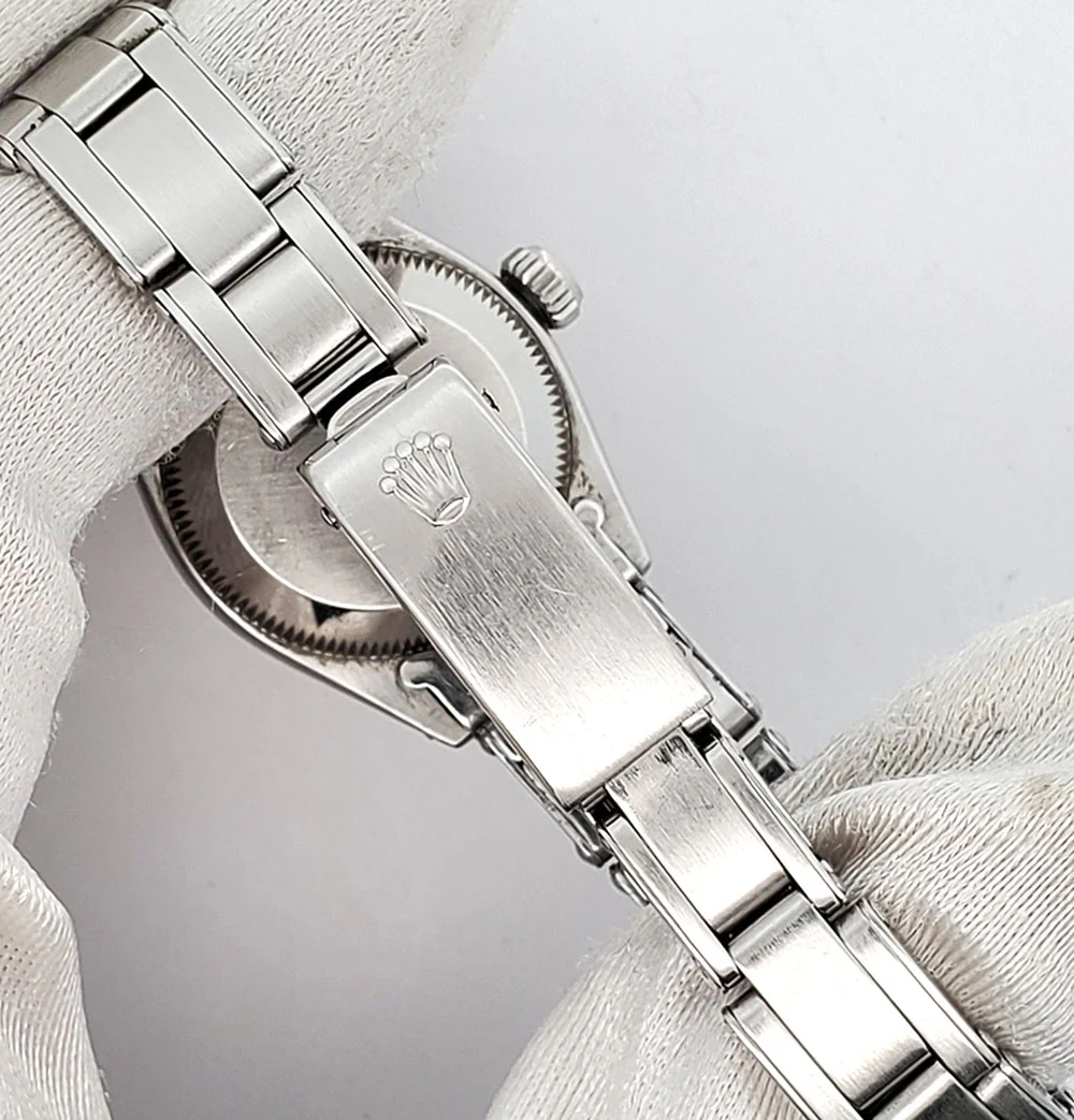 Vintage Rolex Oyster Perpetual Lady 26mm Silver Dial Steel Jubilee Watch 6516 - Image 4