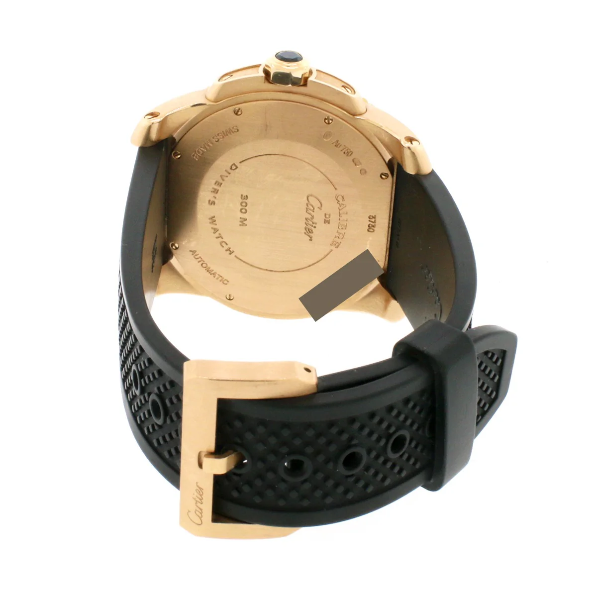 Calibre de Cartier Black/Rose Gold Divers Roman Dial 42mm Watch - Image 5